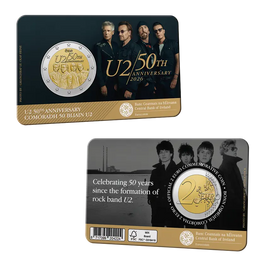 Coincard 2 Euro Sondermünze Irland 2026"50 Jahre Rockband U2"