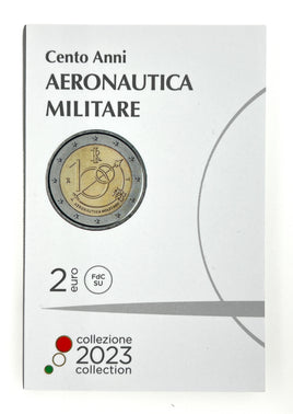 Coincard 2 Euro Sondermünze Italien 2023"100.Jahre Luftstreitkräfte" ST