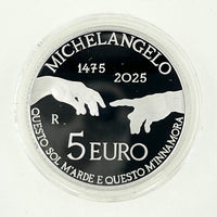 5 Euro Silbermünze Italien 2025 "550.Geburtstag von Michelangelo"PP
