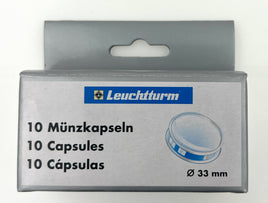 Leuchtturm 10 coin capsules (1 pack) for 33 mm