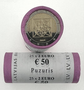 Rolle 25x2 Euro Sondermünze Lettland 2024"Himmeli"