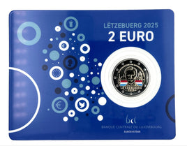 Coincard Colorierte 2 Euro Sondermünze Luxemburg 2025"Thronbesteigung Großherzog Henri"