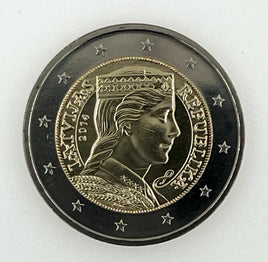 2 Euro Kursmünze Lettland "Trachtenmädchen"