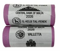 Rollen 50 x 2 Euro Sondermünze Malta 2026"Valletta + Pharaonenhund"