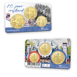 Coincard 10+20+50 Euro Cent Niederlande 2025"80.Jahre Freiheit"