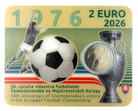 Coincard 2 Euro Sondermünze Slowakei 2026"50 Jahre Europameister Fussball"