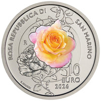 10 Euro San Marino 2026 UNC "Rosa Repubblica di San Marino - Rose"Coloriert