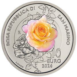 10 Euro San Marino 2026 UNC "Rosa Repubblica di San Marino - Rose"Coloriert