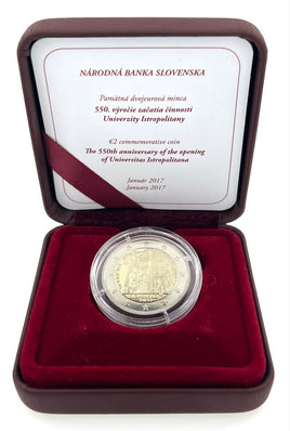 PP 2 Euro Sondermünze Slowakei 2017"Universitas Istropolitana"Polierte Platte
