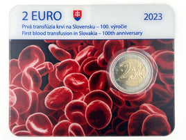 Coincard 2 euro commemorative coin Slovakia 2023 "100 years of the first blood transfusion"