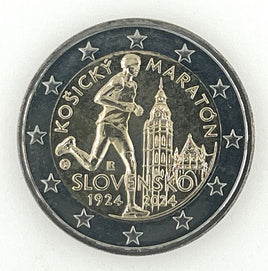 2 Euro Sondermünze Slowakei 2024"100 Jahre Kosice Marathon"