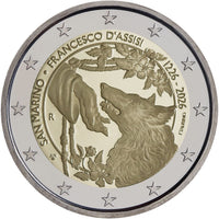 PP 2 Euro Sondermünze San Marino 2026"800. Todestag von Franz von Assisi" Polierte Platte