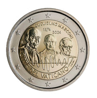 2 Euro Sondermünze Vatikan 2024"Guglielmo Marconi" im Blister