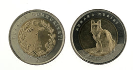 1 Lira Bimetall Türkiye 2015 "Angora Cat"