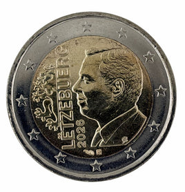 2 Euro Kursmünze Luxemburg 2026 "Großherzog Guillaume" Neues Motiv